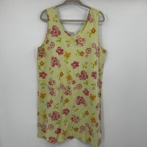Fresh Produce Womens Tank Dress 2X Floral Retro Print Sleeveless Pocket Resort